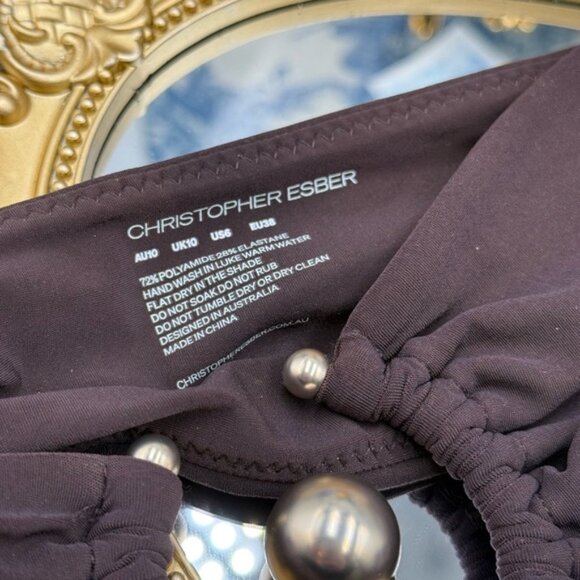 🆕 CHRISTOPHER ESBER 🧿 NWOT Brown Orbit Bikini Set - Sz AU 10 / US 6 - Picture 15 of 16